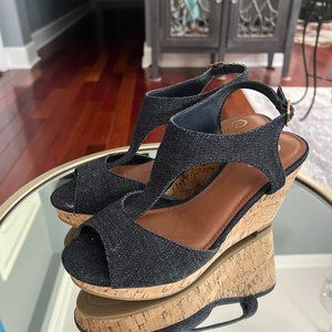 C est 1946 Denim Wedge Heels